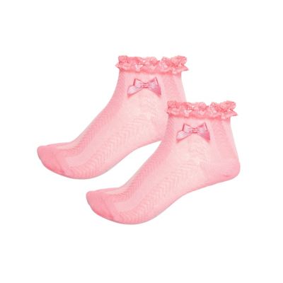 Girls pink frilly socks pack